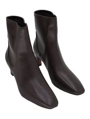 Franco Sarto Womens Tarrin Chocolate Brown Square Toe Ankle Boots Size 8.5M